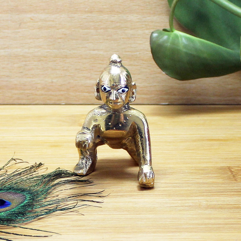 Laddu Gopal Ji / Kanha Ji Brass Idol Size No. 2
