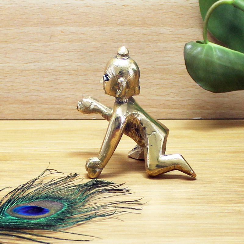 Laddu Gopal Ji / Kanha Ji Brass Idol Size No. 2