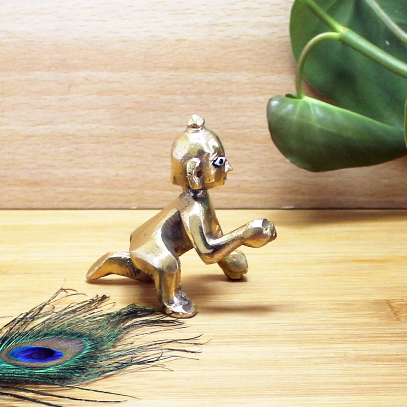 Laddu Gopal Ji / Kanha Ji Brass Idol Size No. 2
