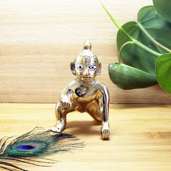Laddu Gopal Ji / Kanha Ji Brass Idol Size No. 4
