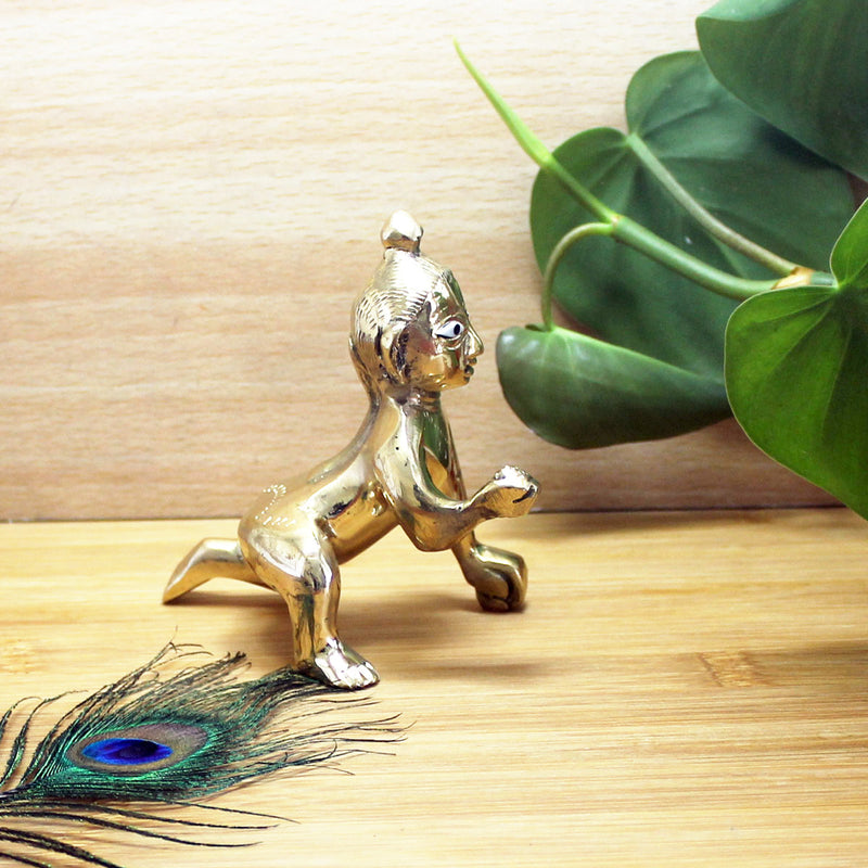 Laddu Gopal Ji / Kanha Ji Brass Idol Size No. 4