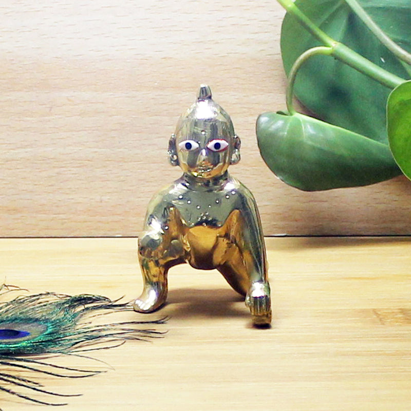 Laddu Gopal Ji / Kanha Ji Brass Idol Size No. 3
