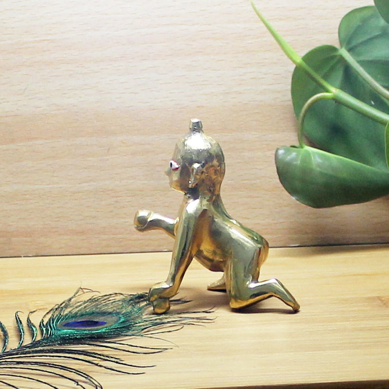 Laddu Gopal Ji / Kanha Ji Brass Idol Size No. 3