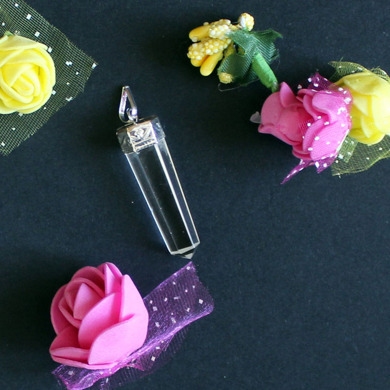 Clear Quartz Pencil Pendant for Manifestation and Healing