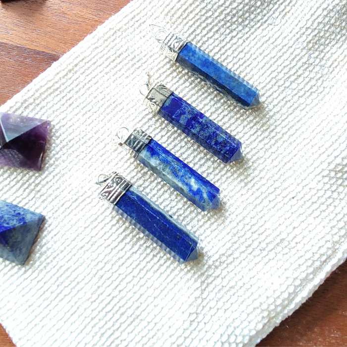 Lapis Lazuli Pencil Pendant for Communication, Intuition and Inner Power