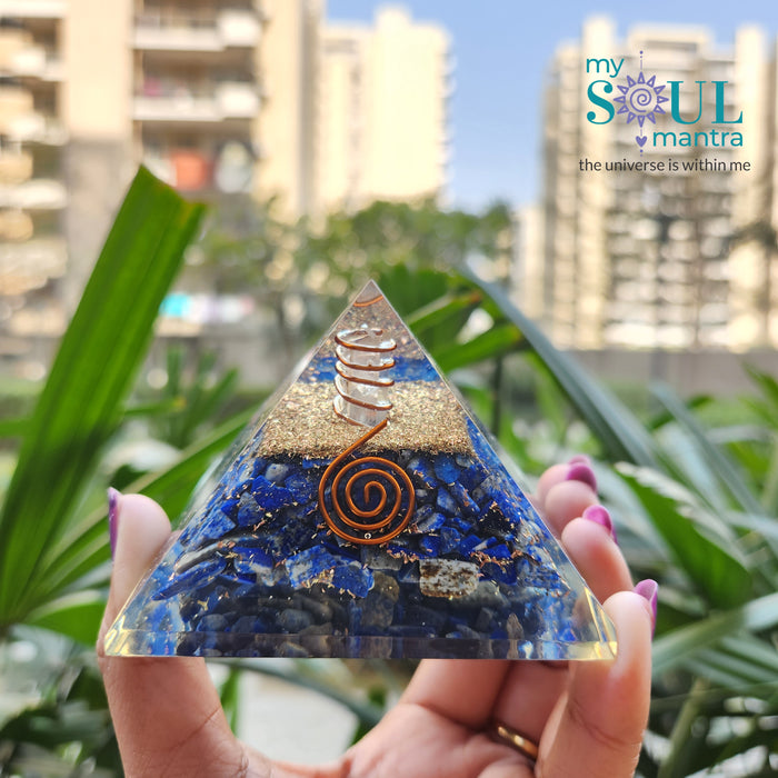 Lapis Lazuli Orgone Pyramid for Communication, Intuition and Inner Power