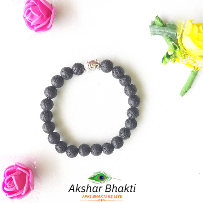 Certified & Energised Lava Stone Diffuser Bracelet for Strength, Protection and Courage