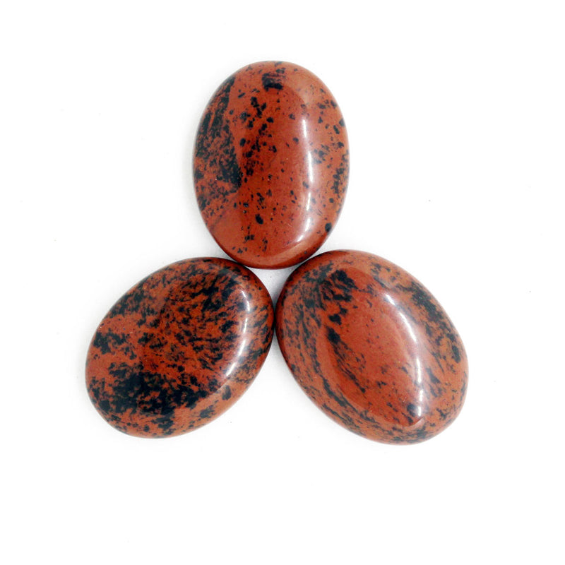 Mahogany Obsidian Worry Stone Oval shape for Relieve Pain, Reduce Physical Stress, Meditation (1 Piece)
