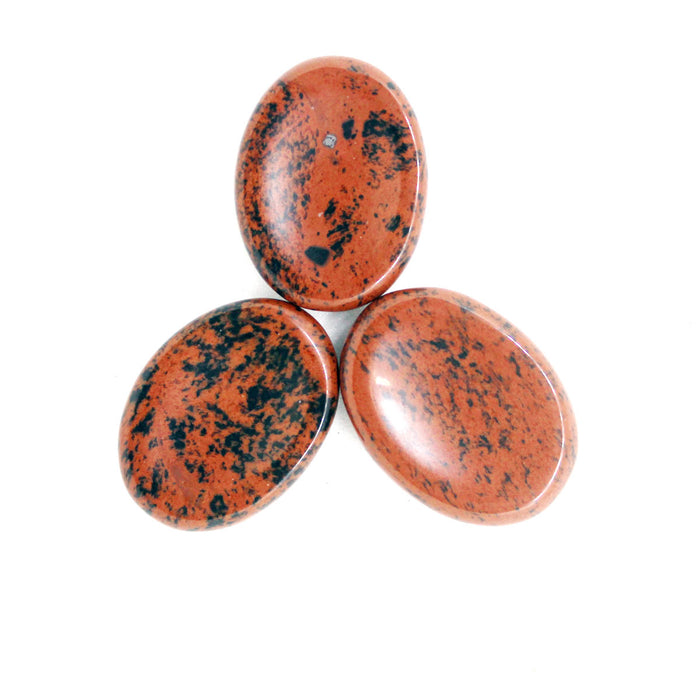 Mahagony Obsidian Worry Stone Palm Stone Oval shape for Relieve Pain, Reduce Physical Stress, Meditation (1 Piece)