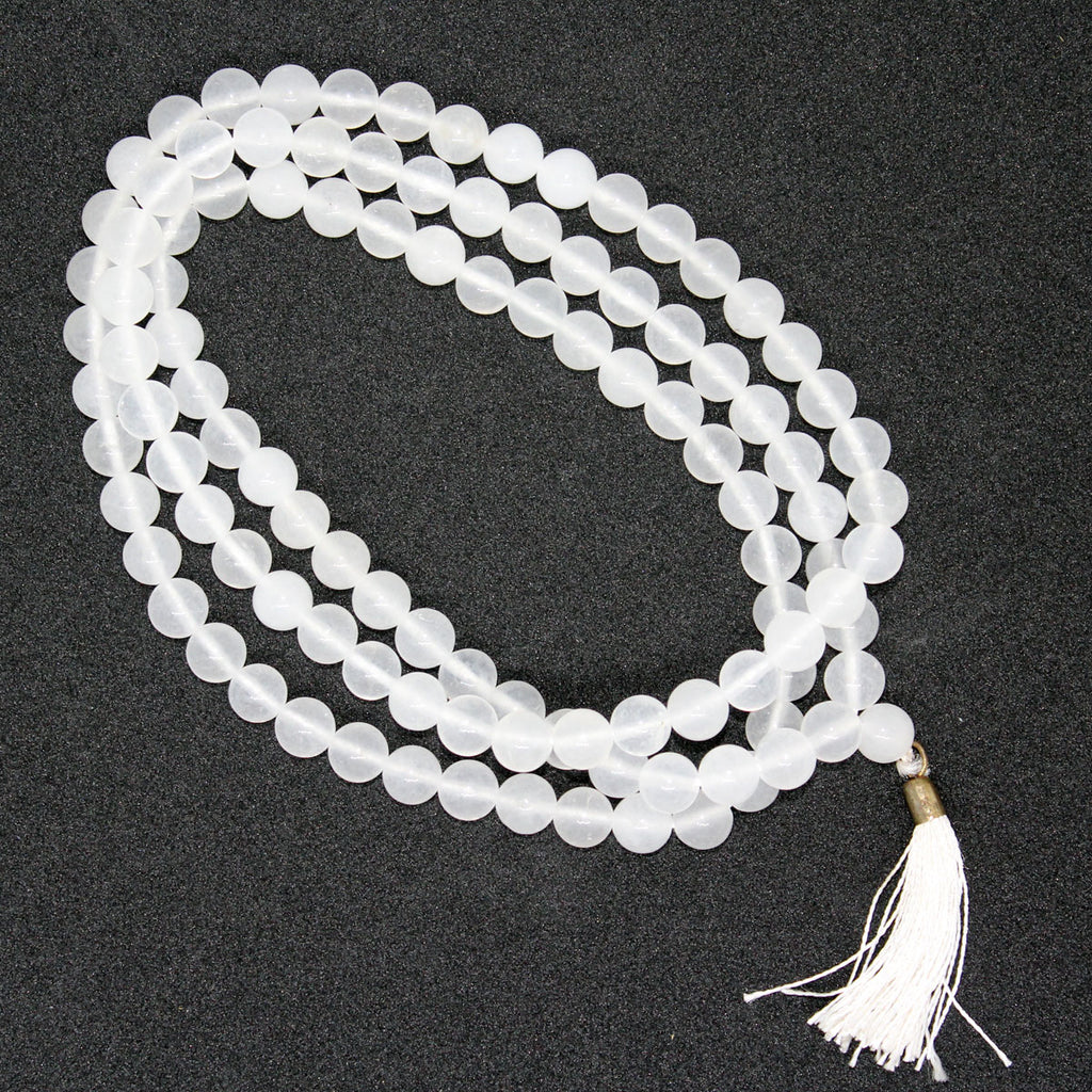 Moonstone Buddhist Mala Beads - Tibetan Prayer Beads