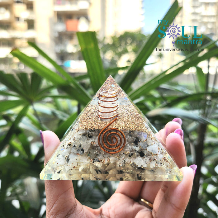 Moonstone Orgone Pyramid for Spiritual Guidance and Intuition