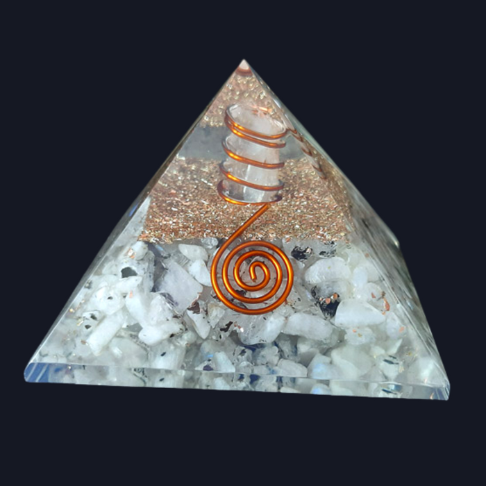 Moonstone Orgone Pyramid for Spiritual Guidance and Intuition