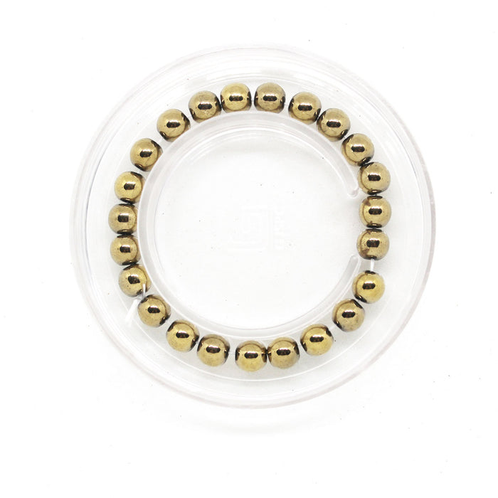 Certified & Energised Golden Polished Pyrite Bracelet for Prosperity and Warding off Negativity
