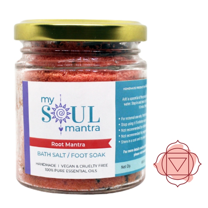 Root Mantra Bath Salt with Crystal for Root Chakra (Muladhar Chakra)