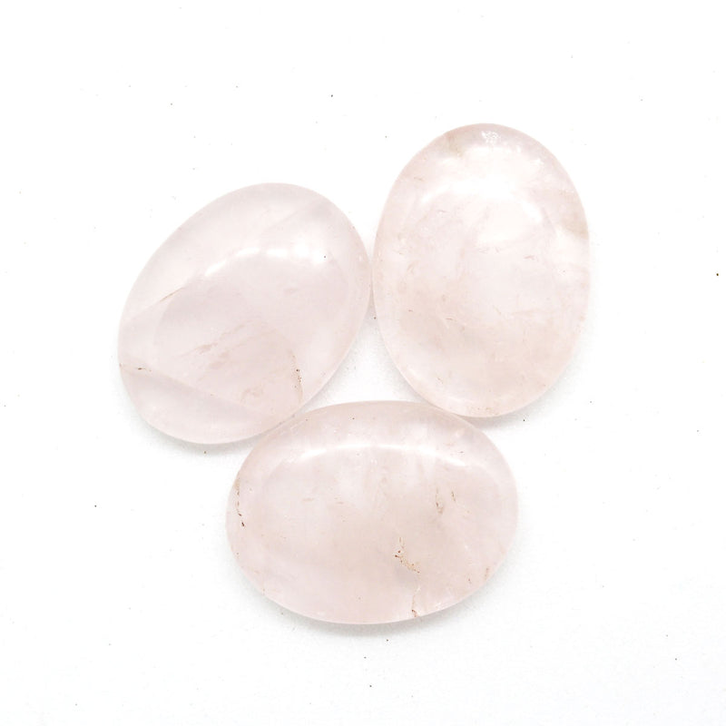 Rose Quartz Worry Stone Oval shape for Love, Meditation, Reiki Healing (1 Piece)