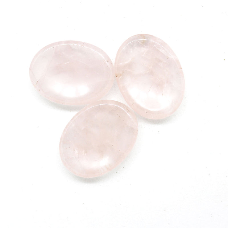 Rose Quartz Worry Stone Oval shape for Love, Meditation, Reiki Healing (1 Piece)