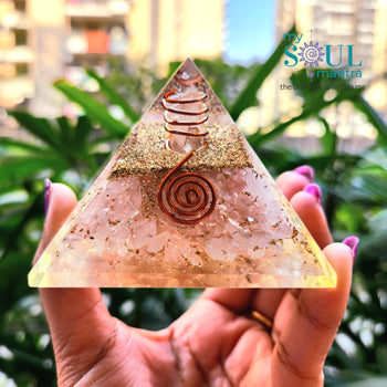 Rose Quartz Orgone Pyramid for Love, Relationships and Trust