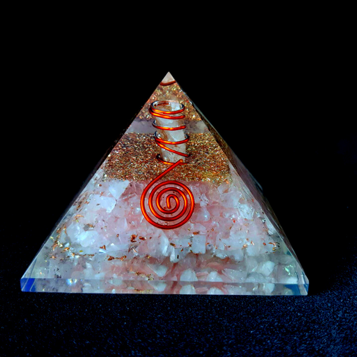 Rose Quartz Orgone Pyramid for Love, Relationships and Trust