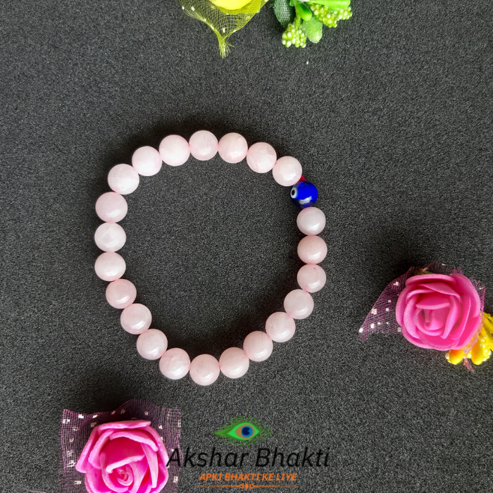 Buy Rose Quartz Bracelet with Evil Eye Online Know Price and