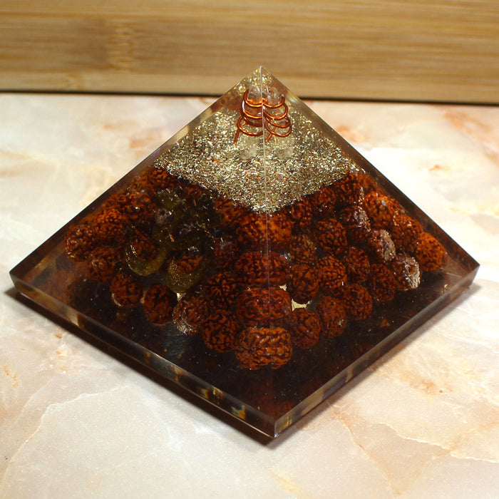Rudraksha Orgone Pyramid for Health and Peace