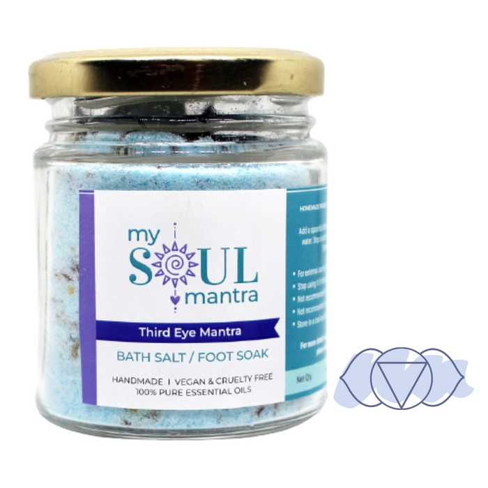Third Eye Mantra Bath Salt with Crystal for Third Eye Chakra (Ajna Chakra)