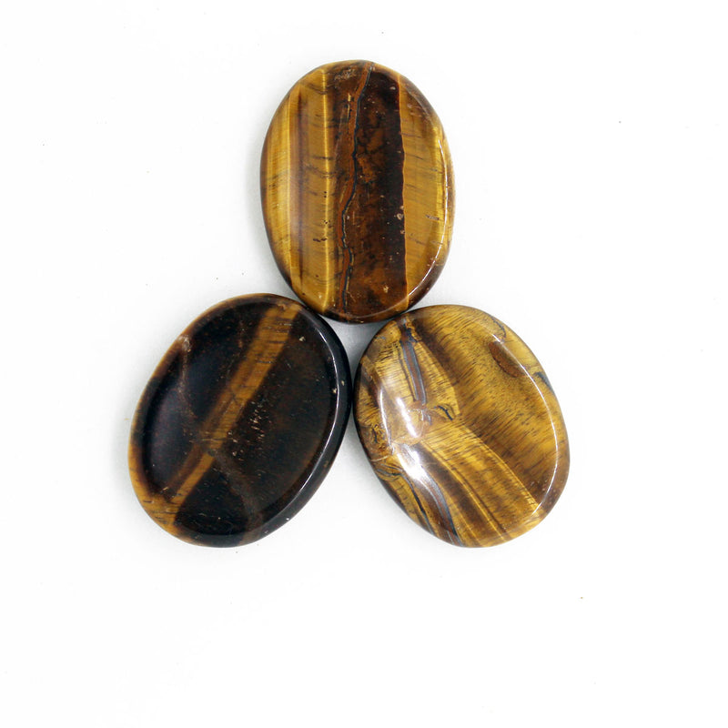 Tiger Eye Worry Stone Oval shape for Focus, Meditation, Reiki Healing (1 Piece)