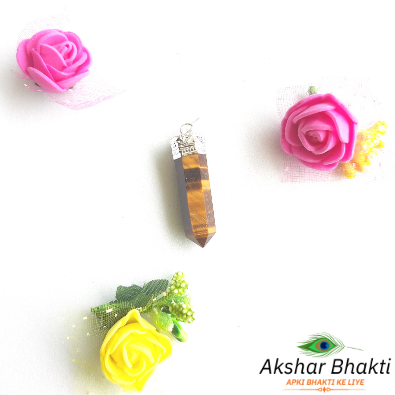 Tiger Eye Pencil Pendant for Protection, Creativity and Balance - Design 1