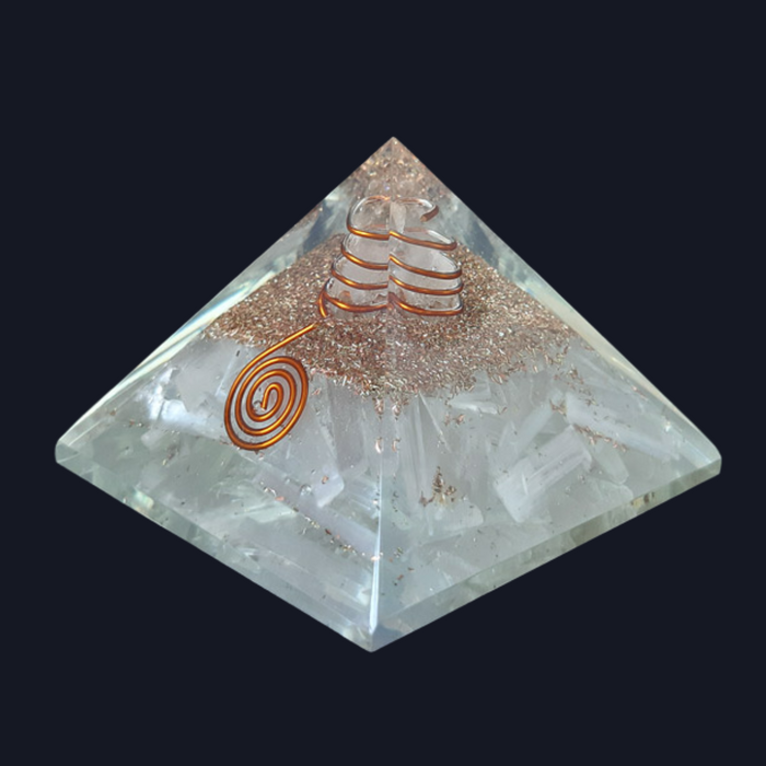 Selenite Orgone Pyramid to Attract Positive Energy