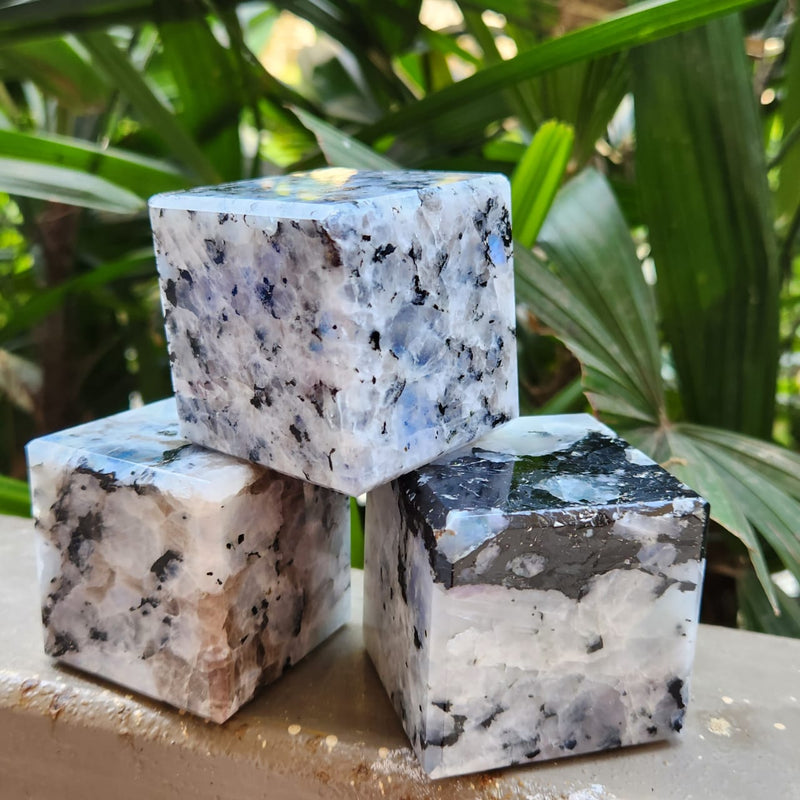 Rainbow Moonstone Crystal Cubes