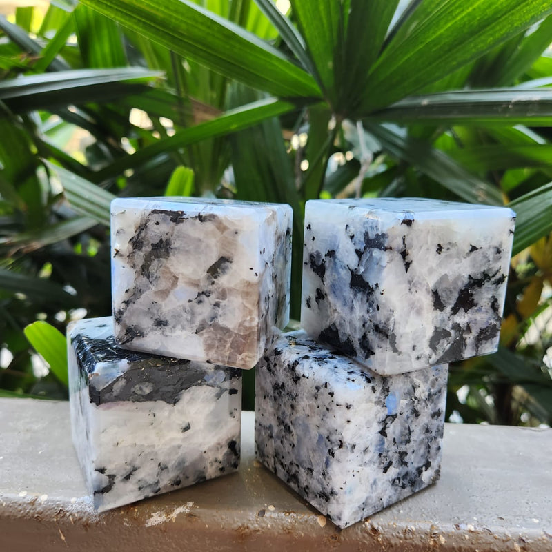 Rainbow Moonstone Crystal Cubes