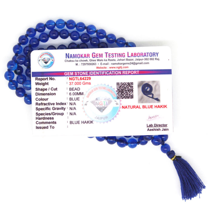 Certified Original Blue Agate / Neela Hakik Mala for Shani