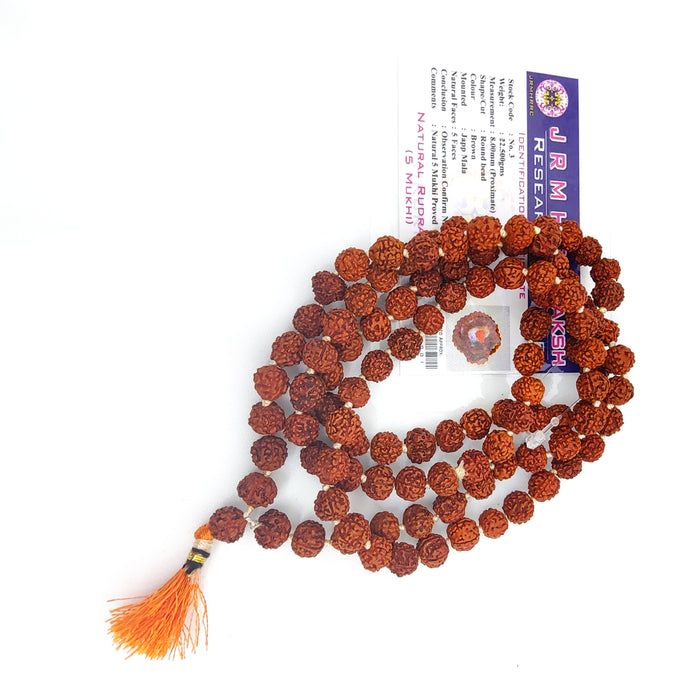 Certified Original 5 Mukhi Rudraksh Mala 108 Beads
