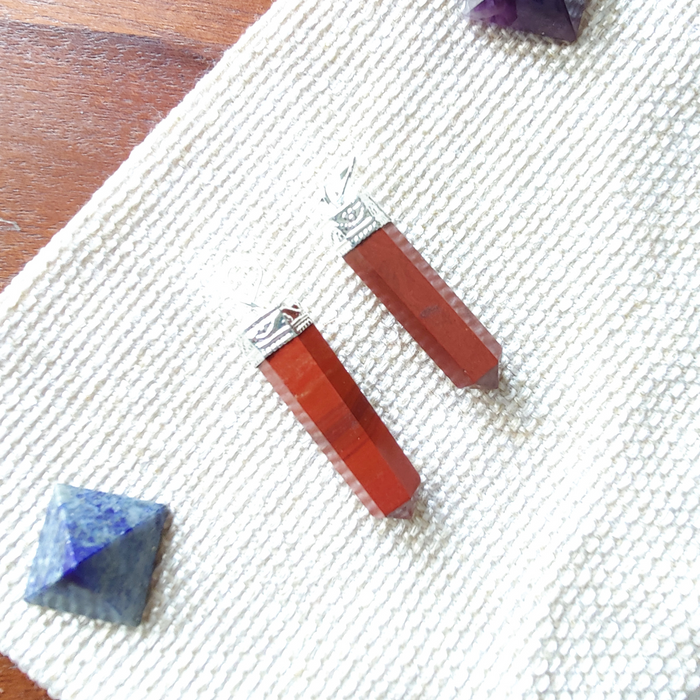 Red Jasper Pencil Pendant for Grounding, Nurturing and Stability