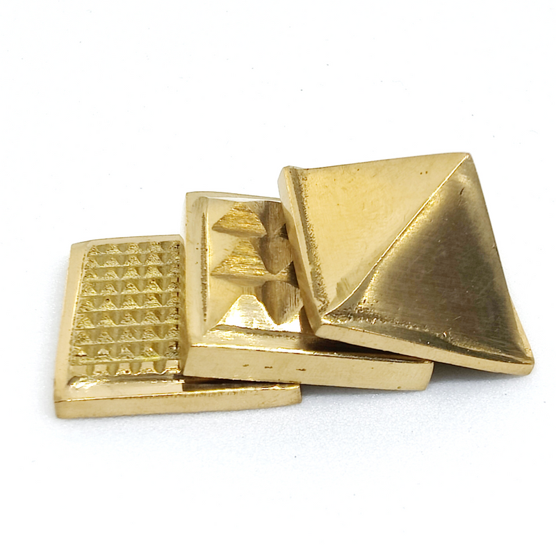 Three Layer Vastu Brass (Peetal) Pyramid with Vastu Devta Yantra for Positive Energy