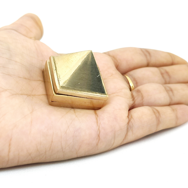 Three Layer Vastu Brass (Peetal) Pyramid with Vastu Devta Yantra for Positive Energy