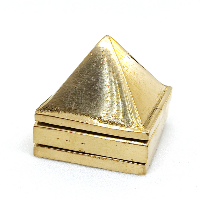 Three Layer Vastu Brass (Peetal) Pyramid with Vastu Devta Yantra for Positive Energy